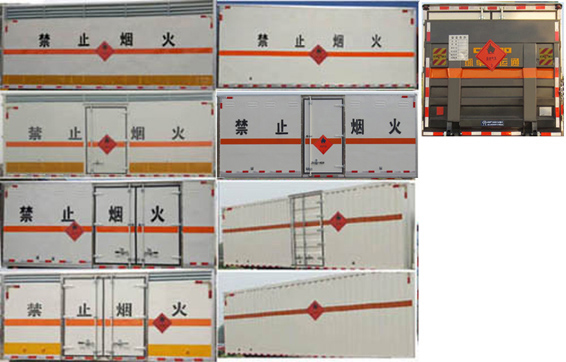 江特牌JDF5070XRQE5型易燃气体厢式运输车